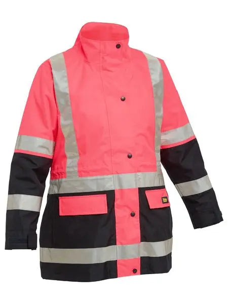 Bisley Taped Women's Hi Vis 5 in 1 Rain Jacket BKL6975 Bisley Workwear